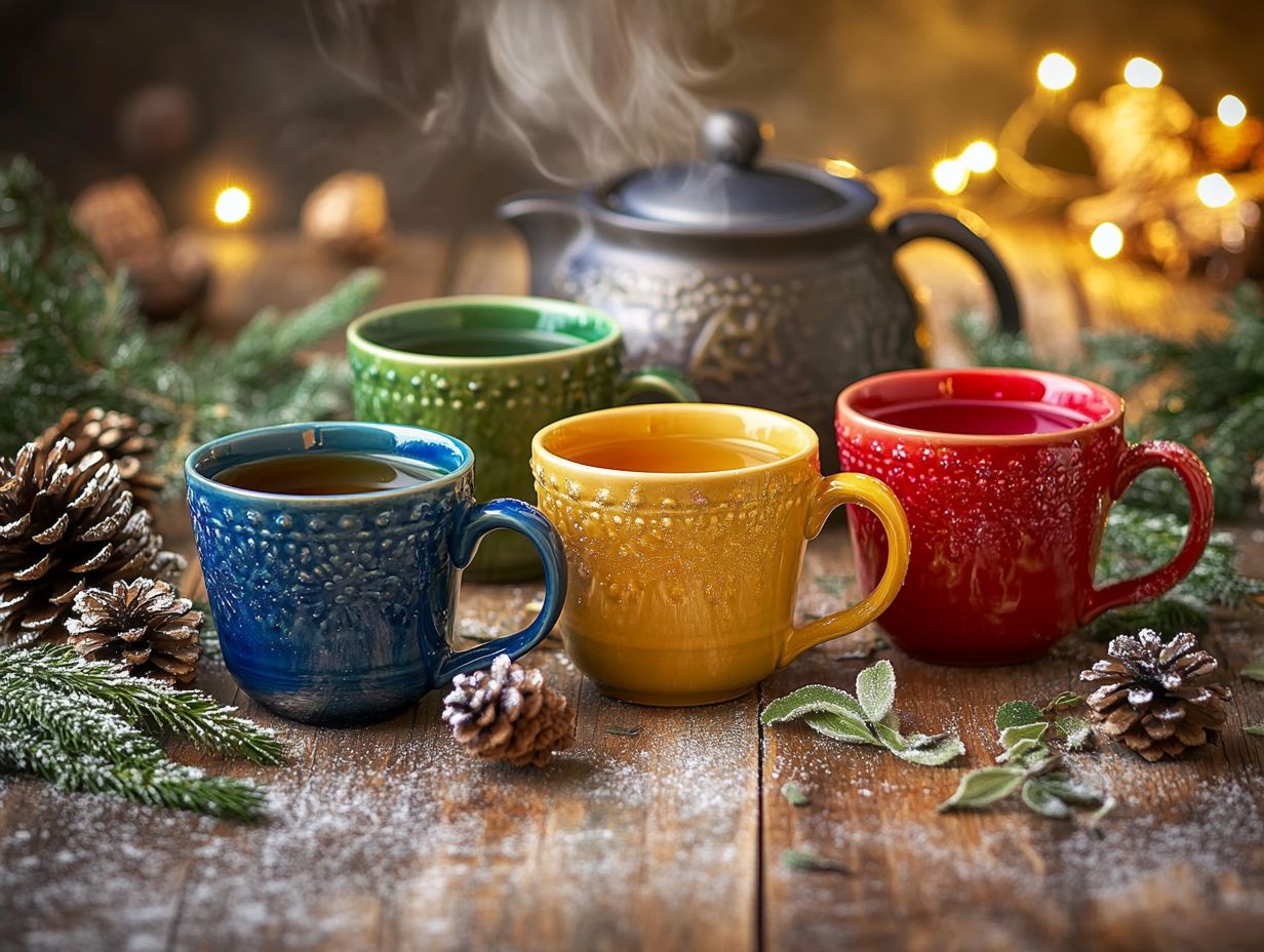 A selection of herbal teas known for aiding common winter ailments