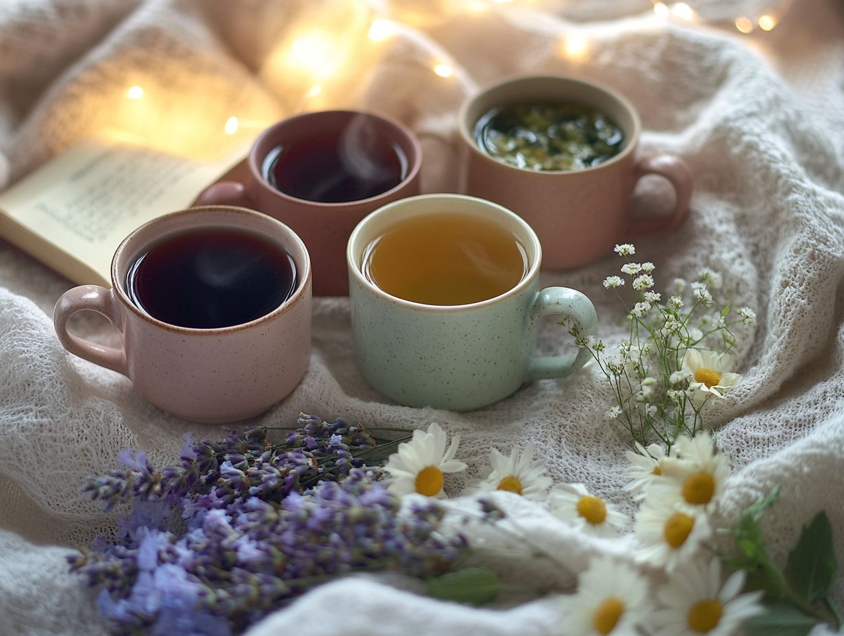 Illustration of herbal teas known for promoting better sleep