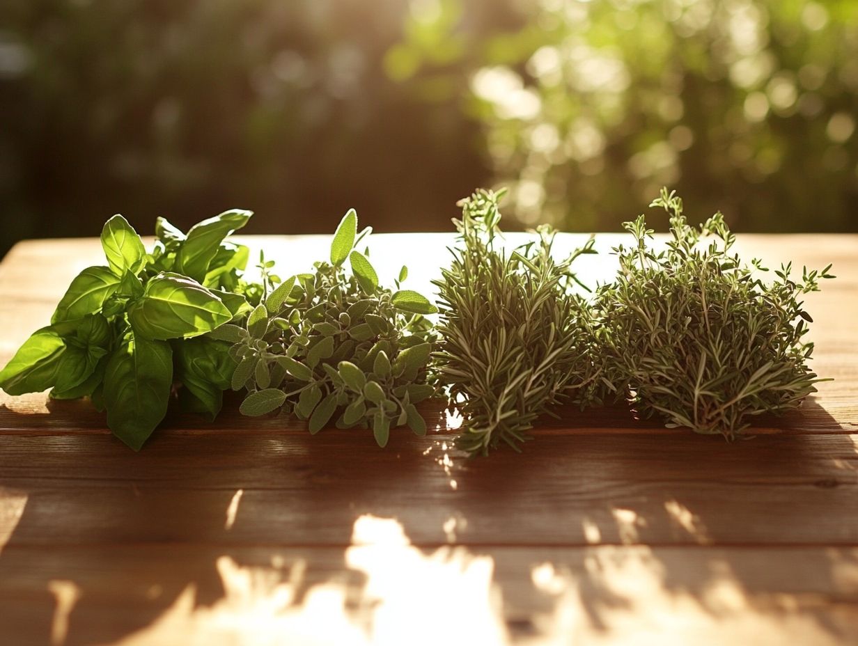 A variety of herbs used in daily routines.