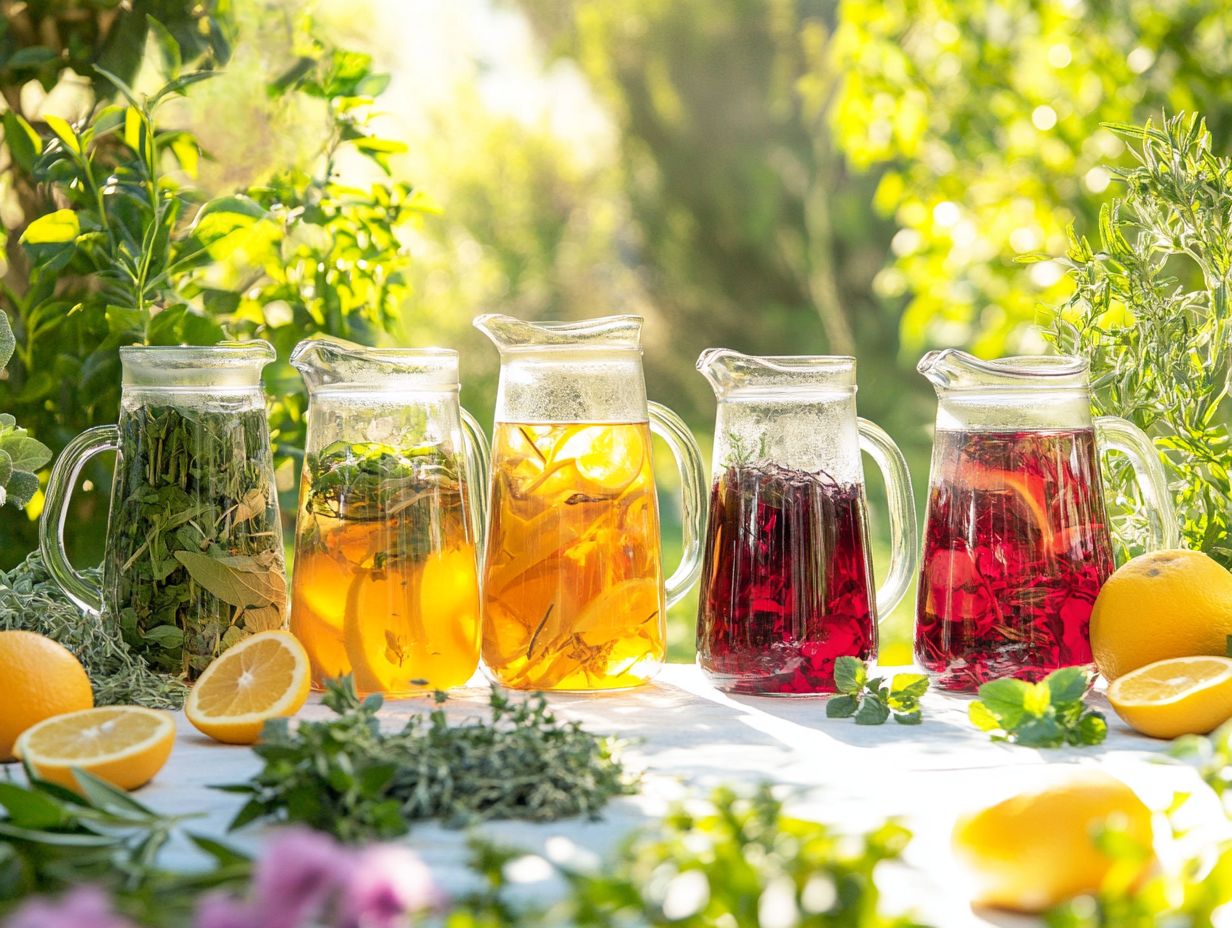 An assortment of various herbal teas displayed.