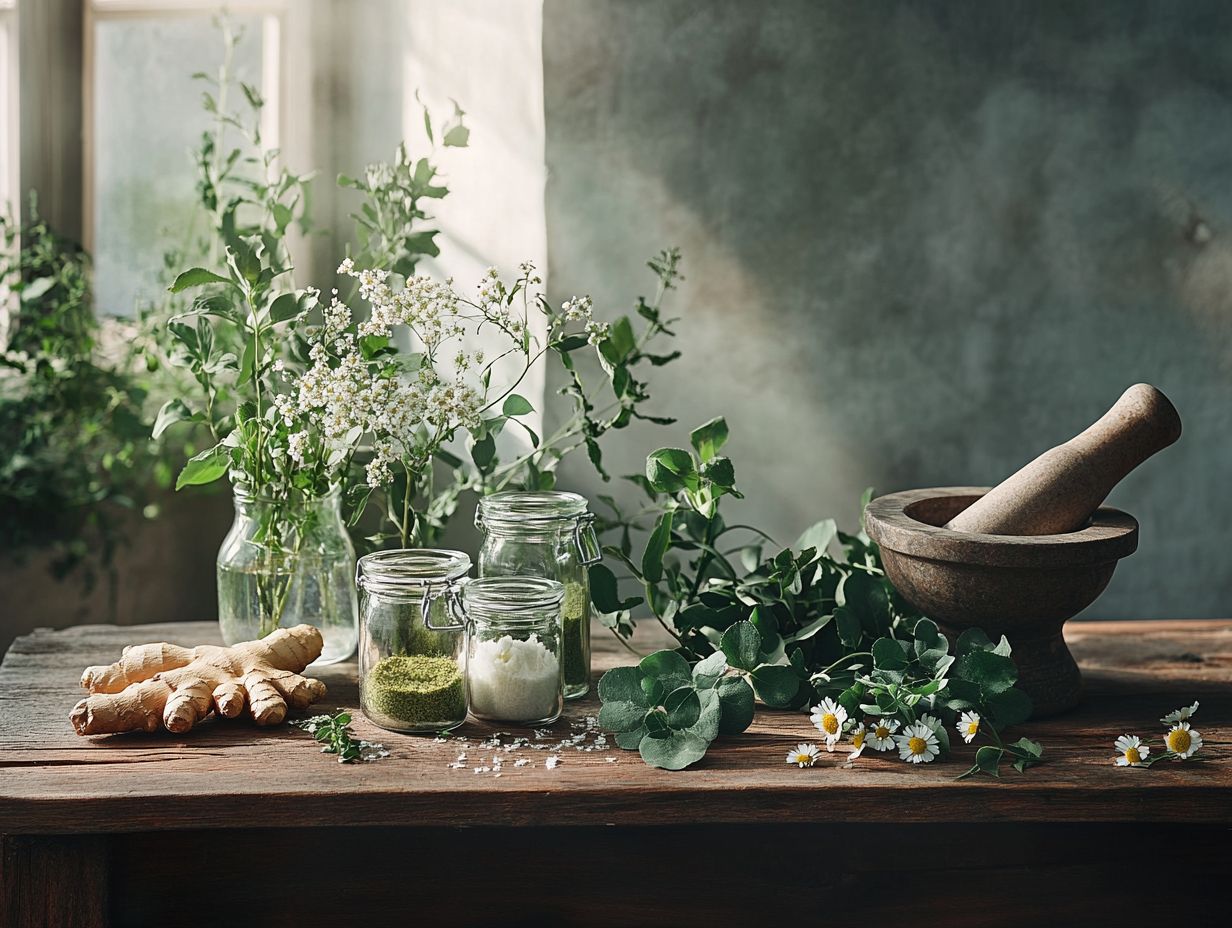 Person measuring proper dosage of herbal remedies for cold symptoms