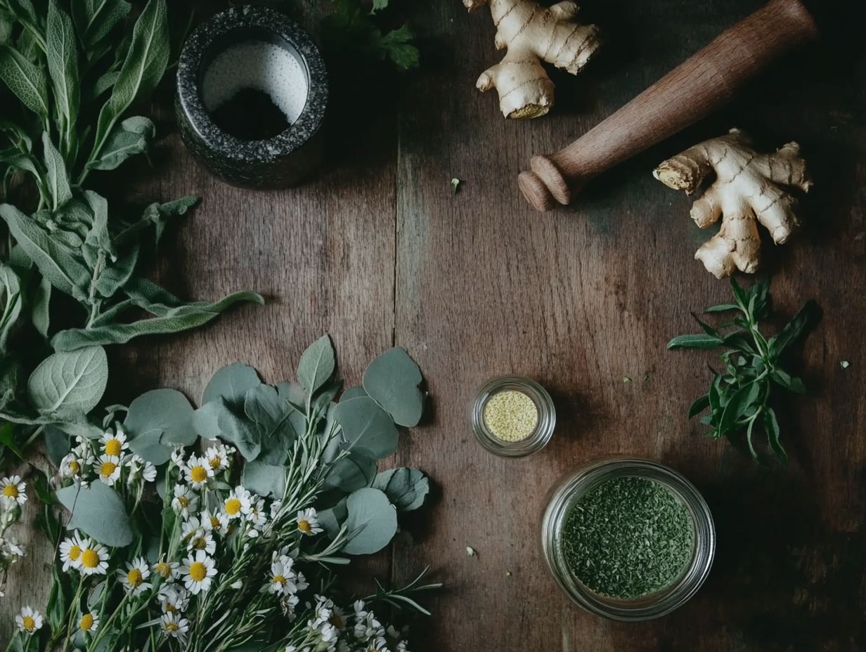 Person using herbal remedies to relieve cold symptoms