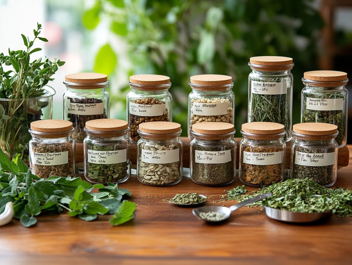 Infographic on Dosage Recommendations for Popular Herbs