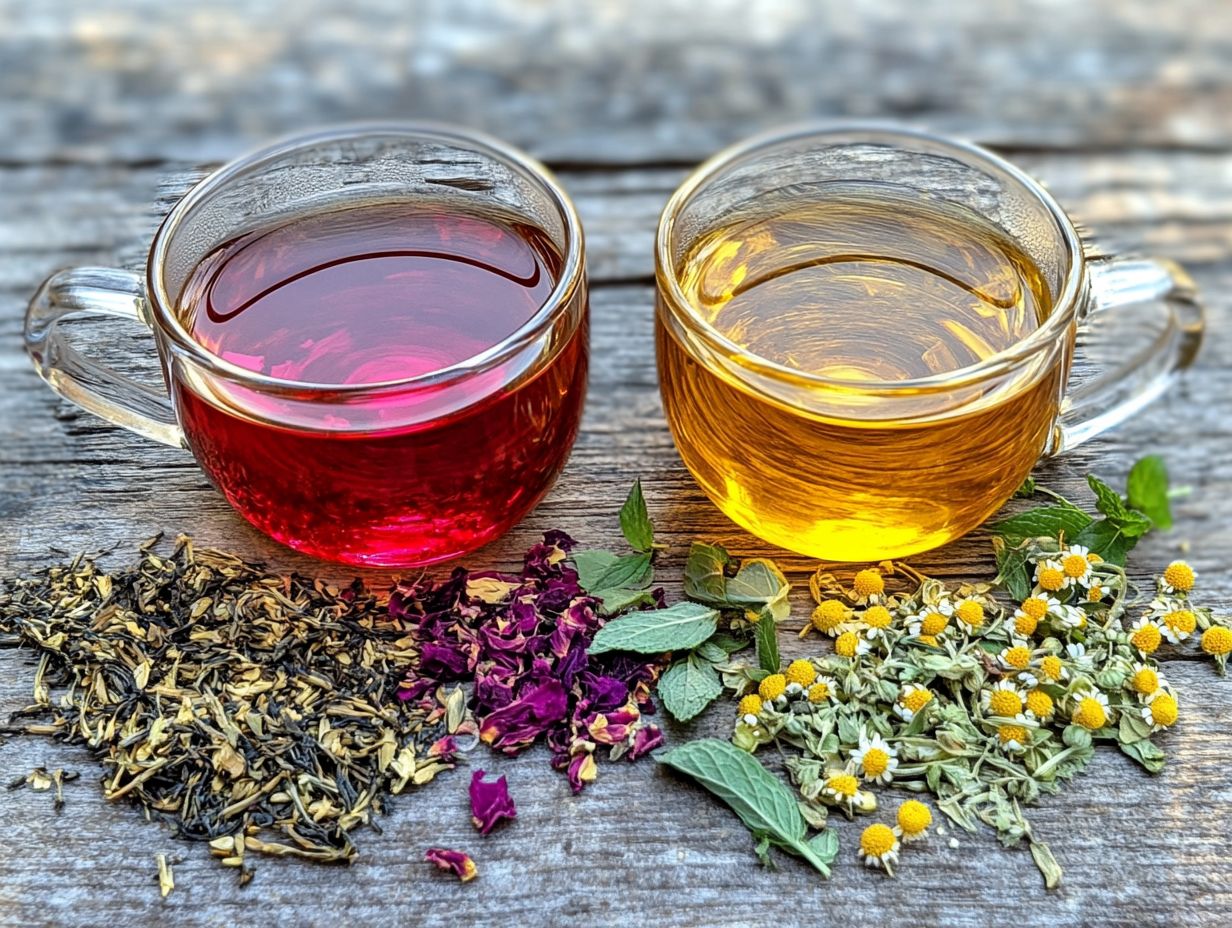 Comparison of herbal infusions and herbal teas highlighting differences