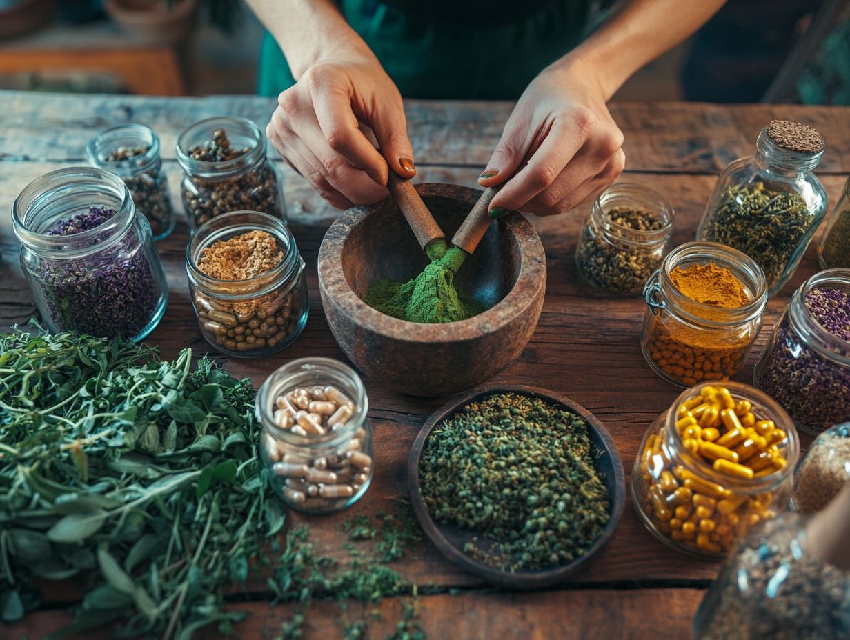 A variety of herbal plants showcasing their properties and uses