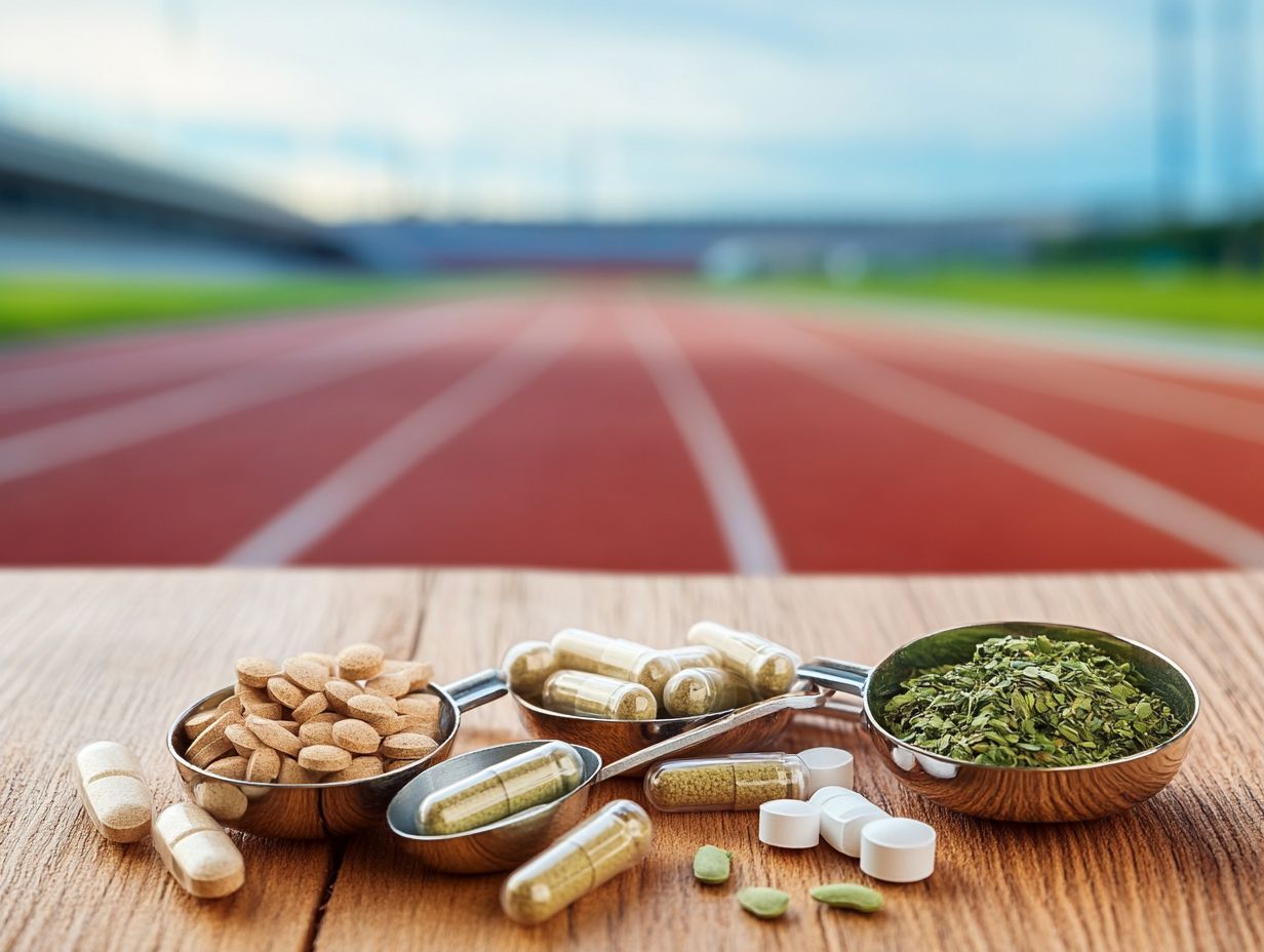 Chart displaying recommended dosages of popular herbal supplements for athletes