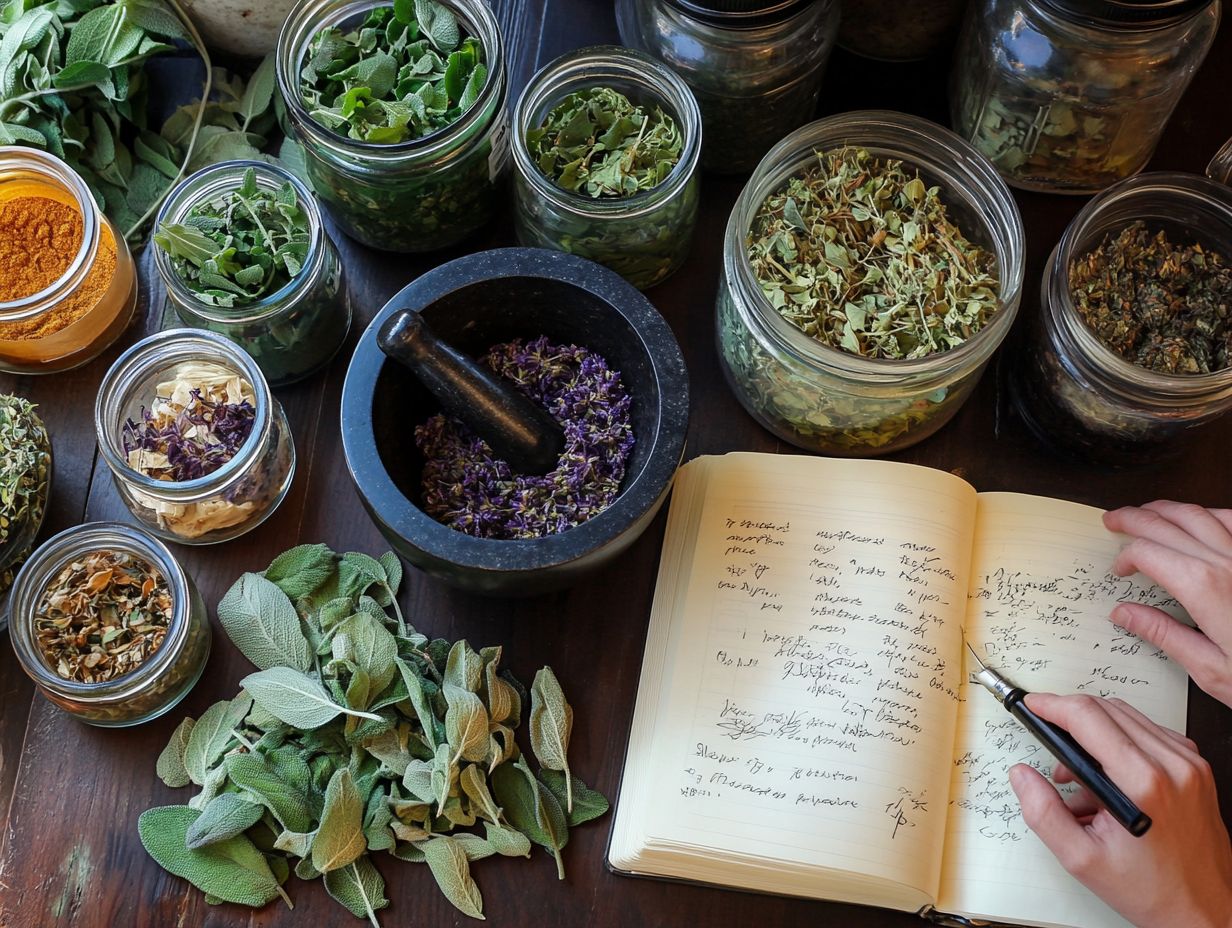 A variety of common herbs and their uses for health and wellness