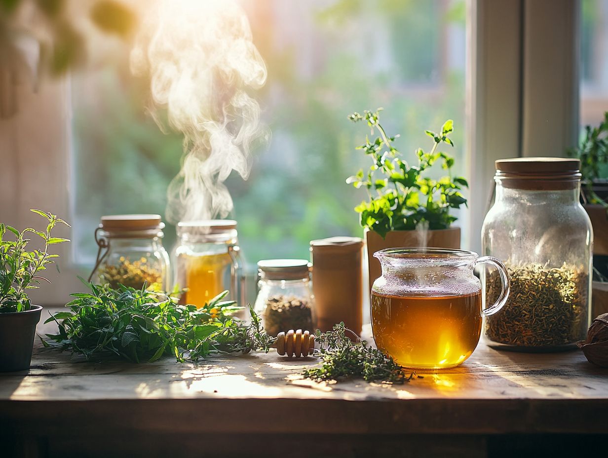 A variety of herbal teas displayed for selection