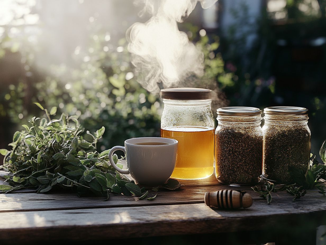 A variety of common herbs used in herbal tea, showcasing flavors and health benefits.