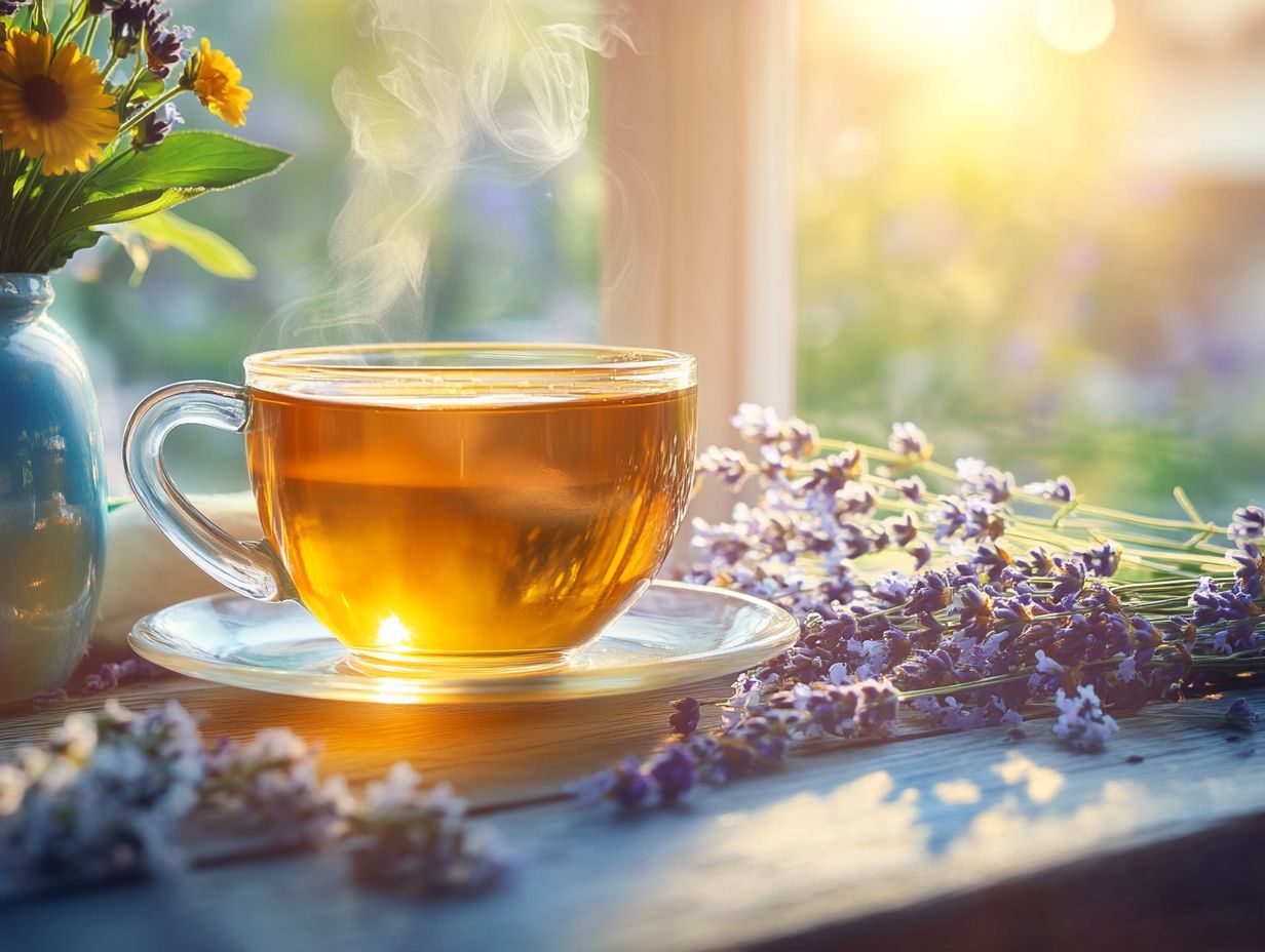 A calming cup of herbal tea that promotes relaxation and anxiety relief.