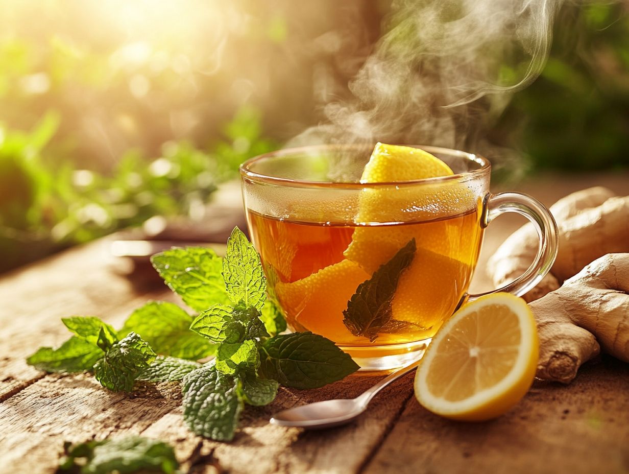 Illustration of herbal tea benefits for energy