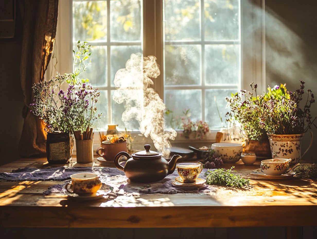 An image depicting herbal tea as a remedy for healthy hair.