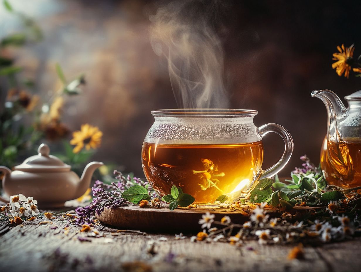 Illustration of herbal tea promoting hormonal balance