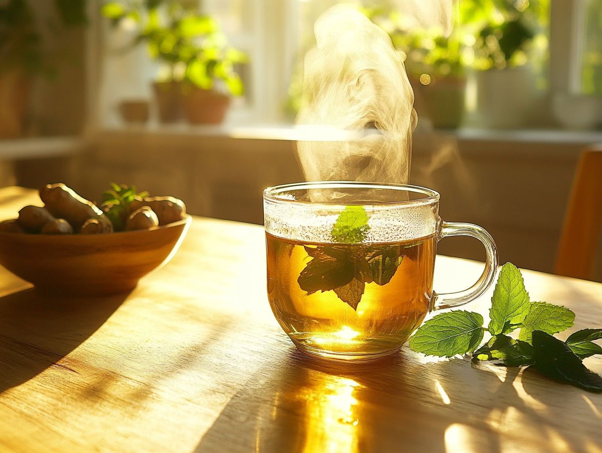 Infographic on herbal teas that aid digestion