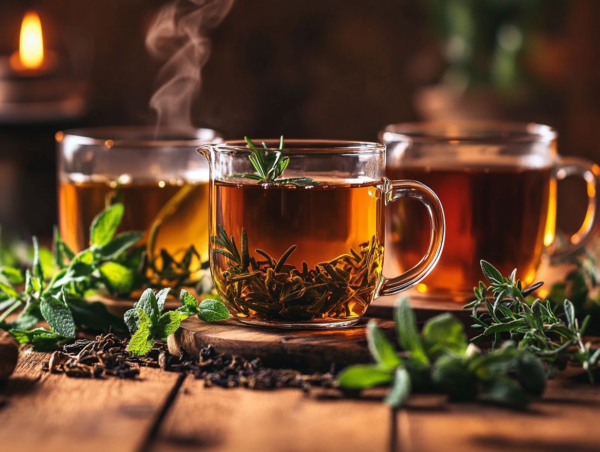 Image of herbal teas known for enhancing cognitive function.