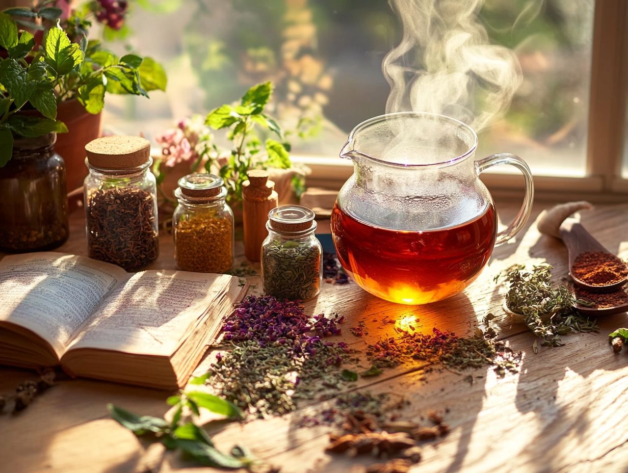 A variety of herbal teas that support bone health