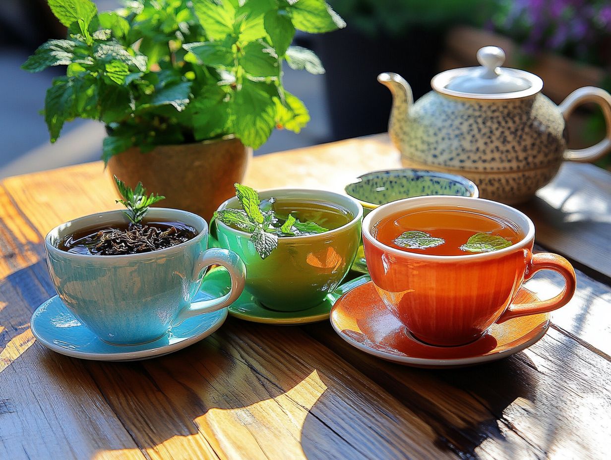 A variety of herbal teas for hydration