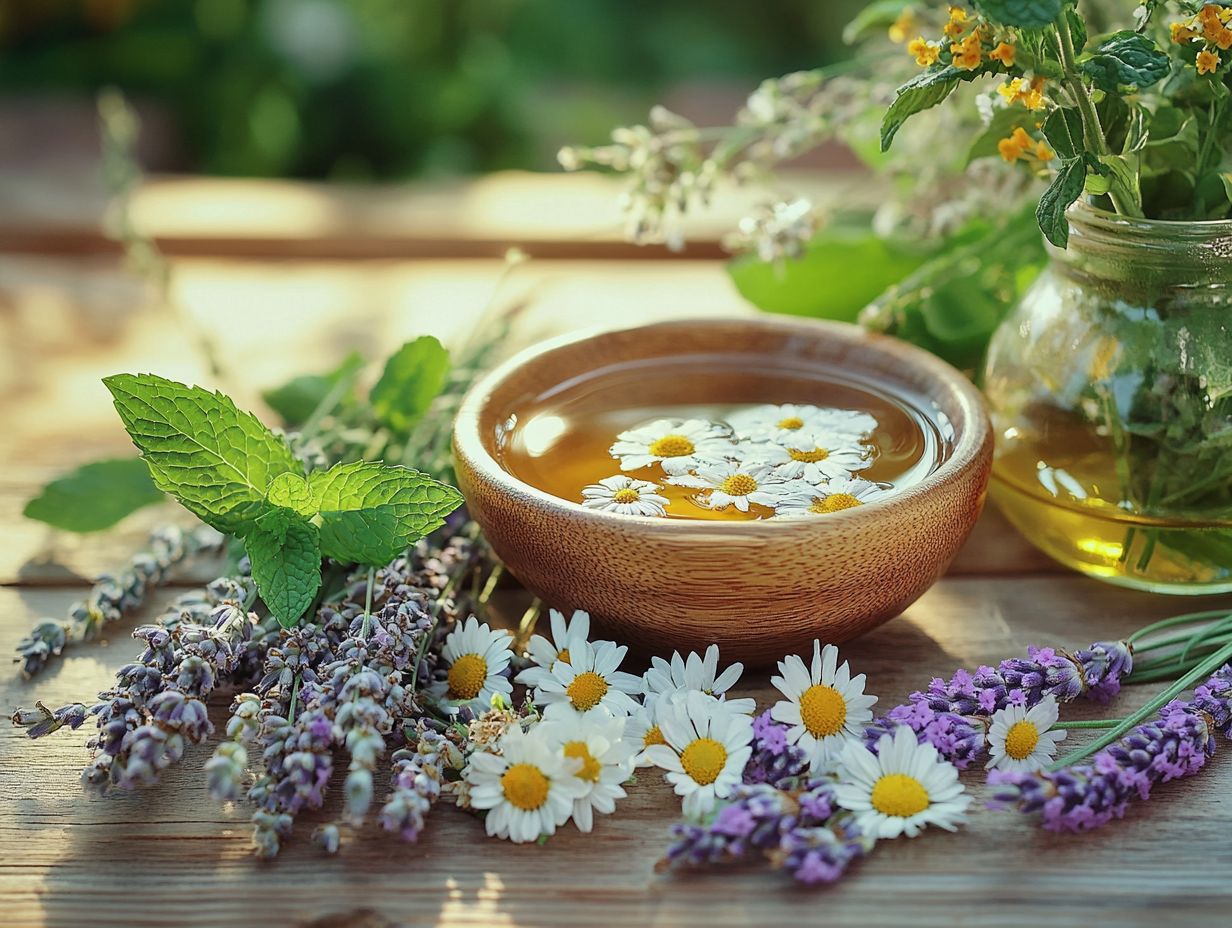 A collection of herbal treatments known to help with anxiety relief