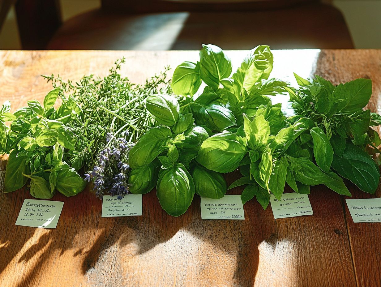 A selection of herbs known to improve mood