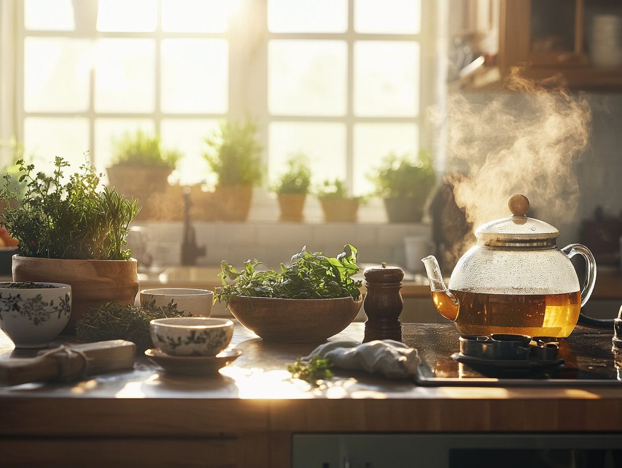 Image illustrating key takeaways on making herbal tea