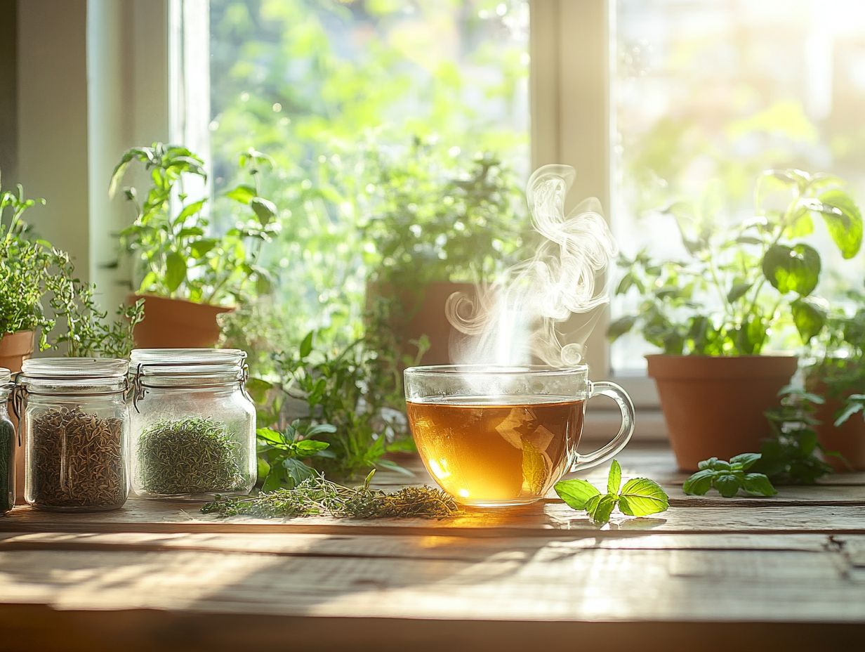 An assortment of common herbs used for seasonal allergies.