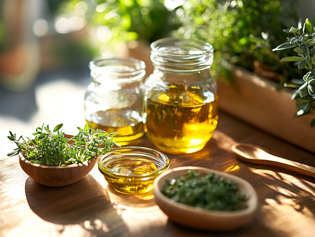 Image showing the process of hot and cold infusion of herbs into oils