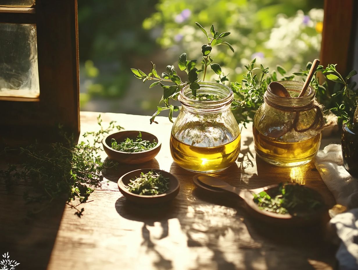 Various oils for herb infusion