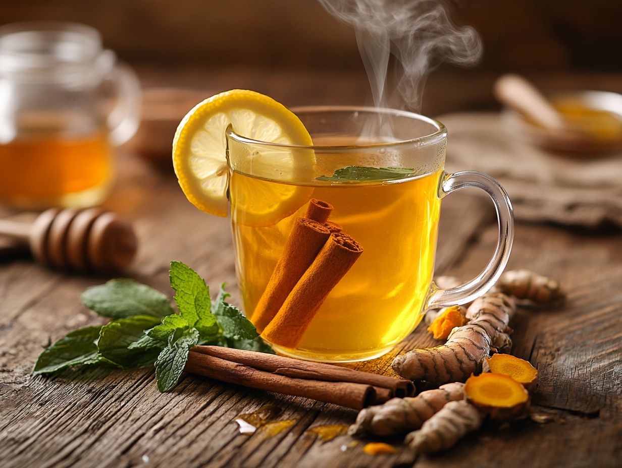 A visual representation of health benefits from Turmeric Herbal Tea