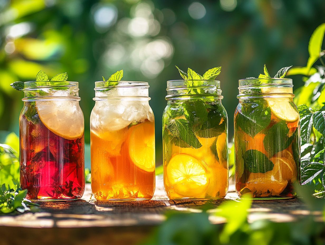 Colorful iced herbal tea recipes for summer