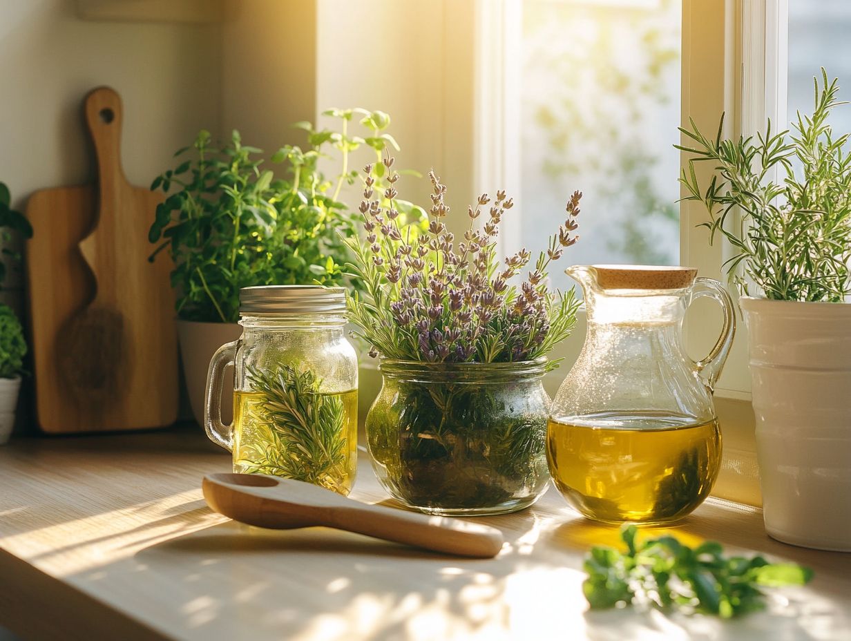 Image showing steps to create herbal-infused oils