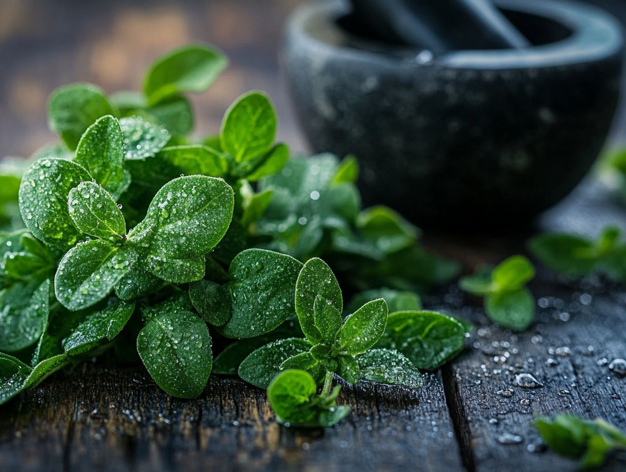 Fresh oregano leaves showcasing their health benefits