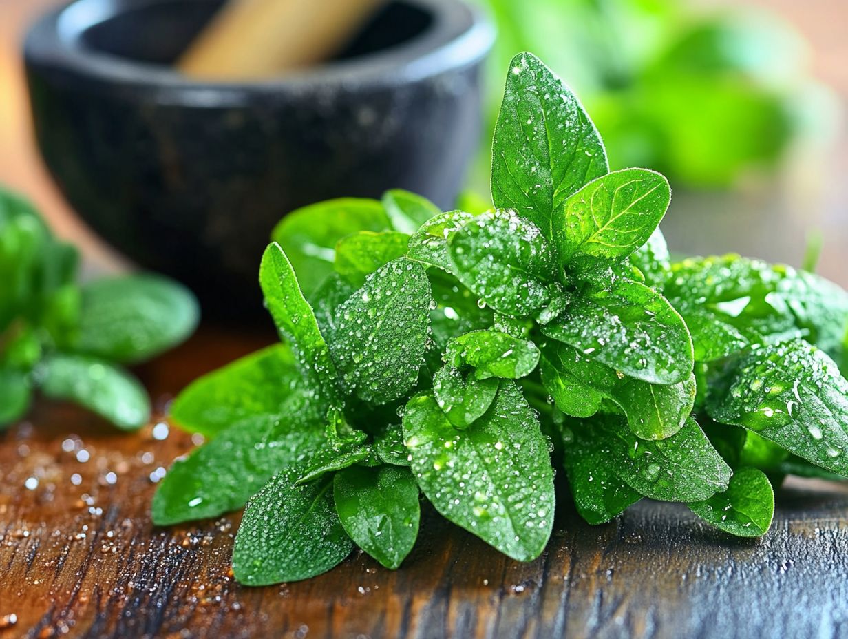 A fresh bunch of oregano showcasing its antioxidant properties.