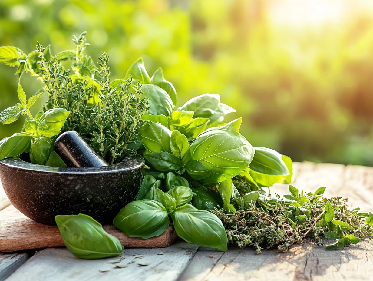 Image depicting various herbs known for boosting energy.