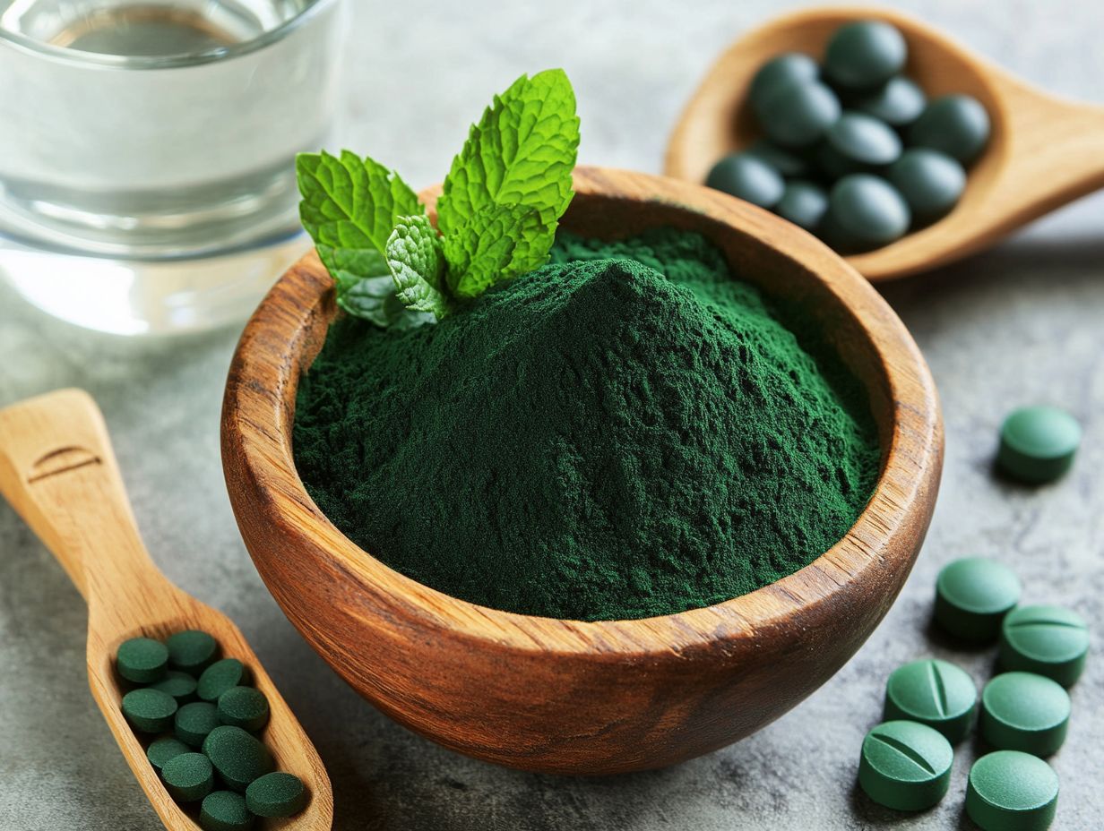 Nutritional profile and health benefits of Spirulina displayed in a visual format