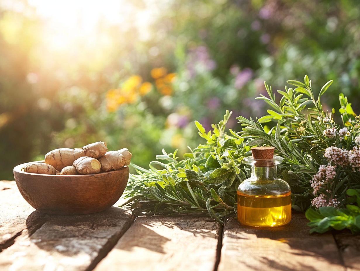 An image depicting various herbs used for joint pain relief