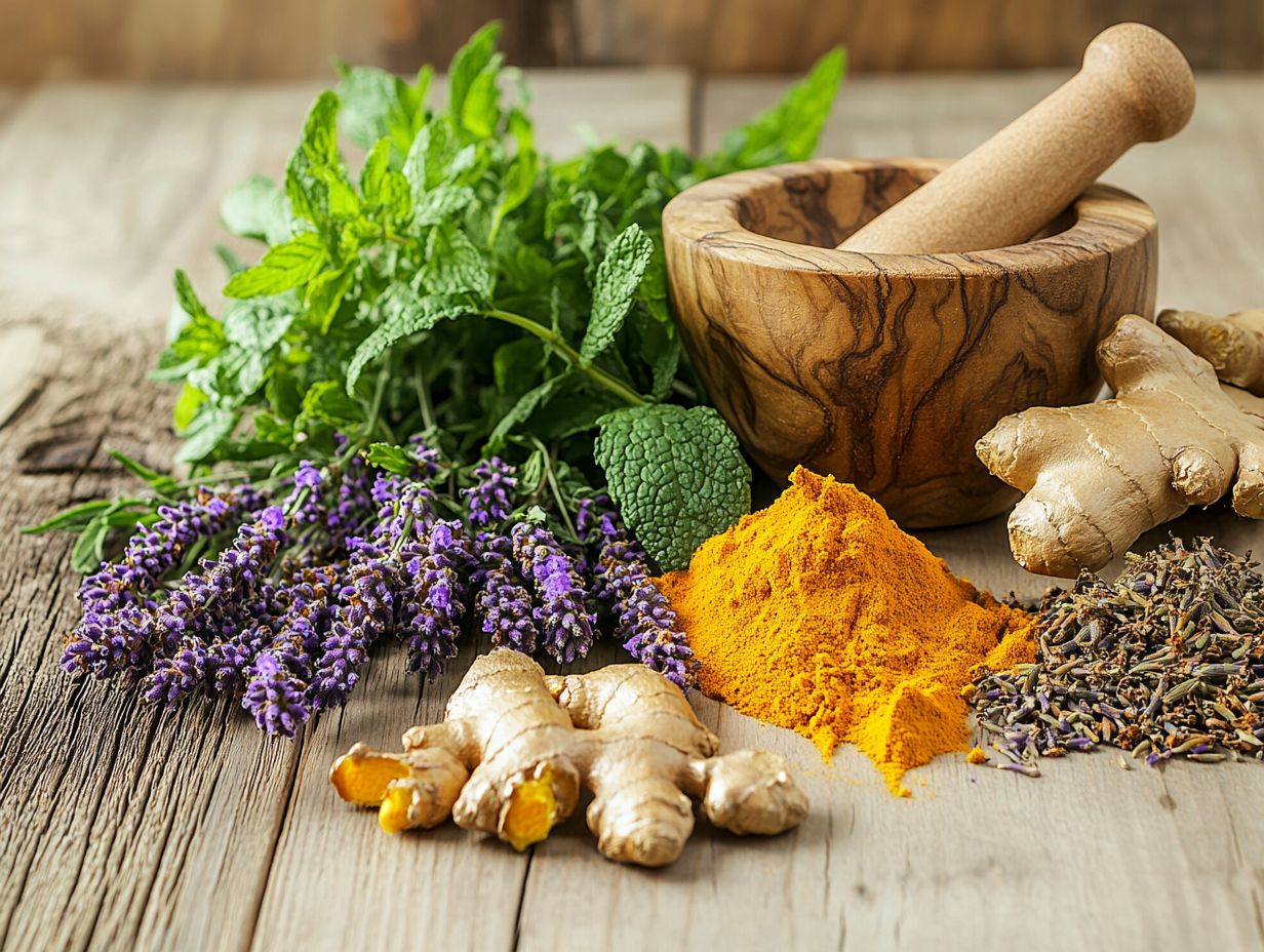 An image showcasing popular herbs used for pain relief.