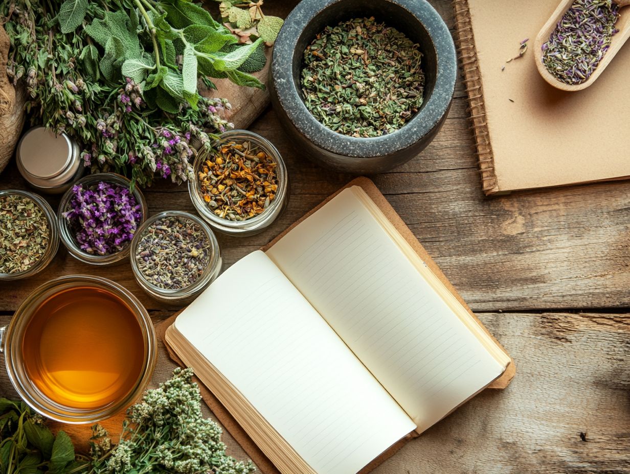 A selection of herbal remedies for holistic health