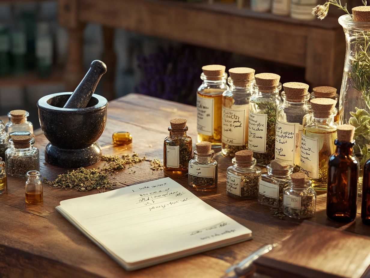 Image showing various herbal remedies used in first aid